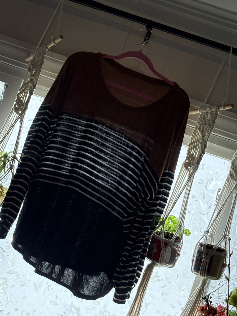 Striped Lightweight Knit Sweater Women's Multi Color Size xxl Boho Pullover Top